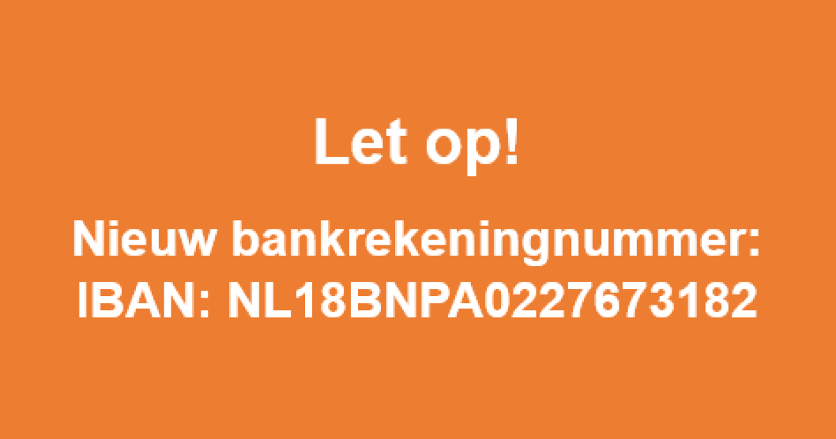 Nieuw Bankrekeningnummer Eurofins Agro Eurofins Agro